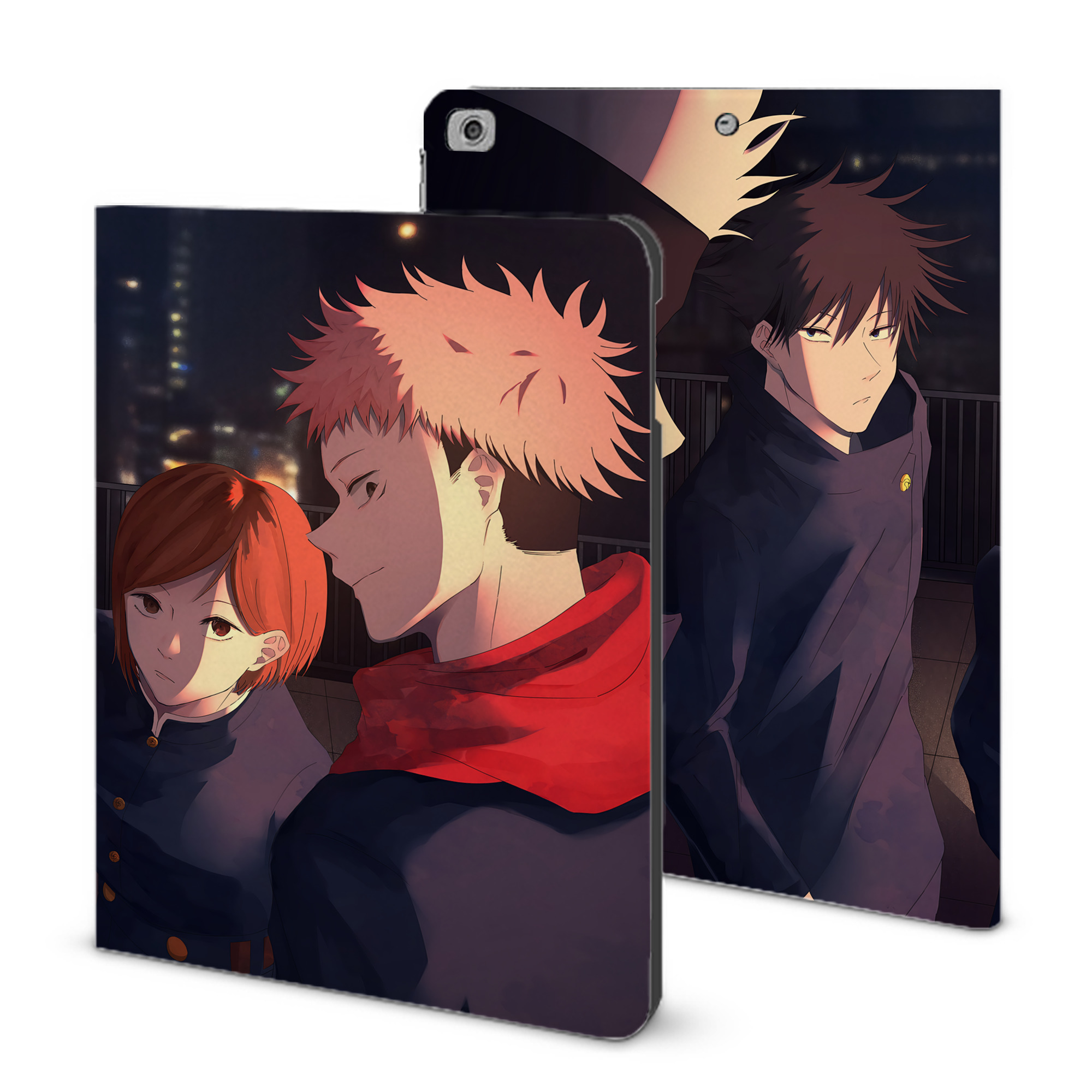 （画像用） 呪術廻戦 Jujutsu Kaisen IPad ケース ブック型 PUレザー TPU 耐衝撃 軽量 薄型 ペン収納なし 全面保護 IPad 各モデル対応